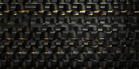 Obraz premium Abstract black and gold woven texture background