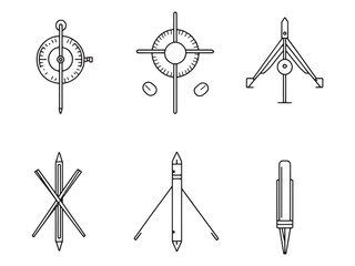 Downtown Compass line art icon navigation city sketch