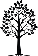 Fototapeta premium Aspen Tree Isolated Silhouette Vector Art Elegant Forest Element with Natural Landscape Design