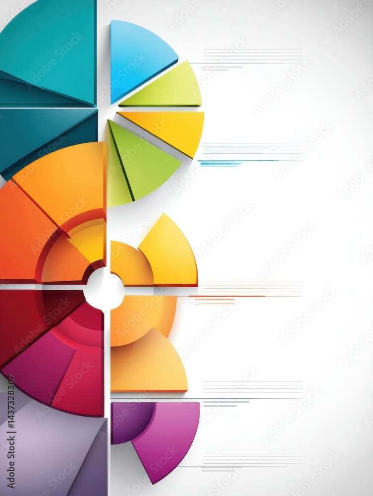 Leinwandbilder colorful pie chart on a white background showcasing data visualization and analysis for business and