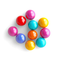 Fototapeta premium Colorful Glossy Spheres on a Transparent Background