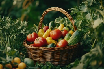 Fresh Harvest Basket Vegetables