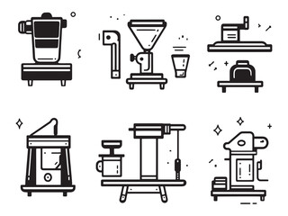 Drum Sander line art icon perfect for projects