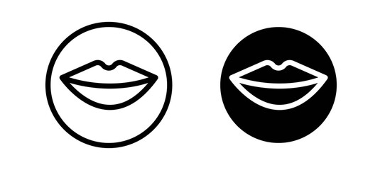 Lips icon in black color for website or app.