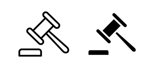 Law icon in black color for website or app.