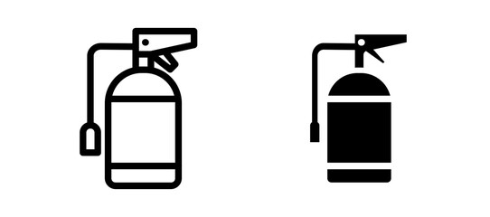 Fire extinguisher icon in black color for website or app.