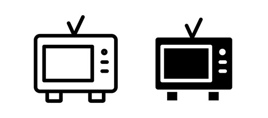 Television icon in black color for website or app.