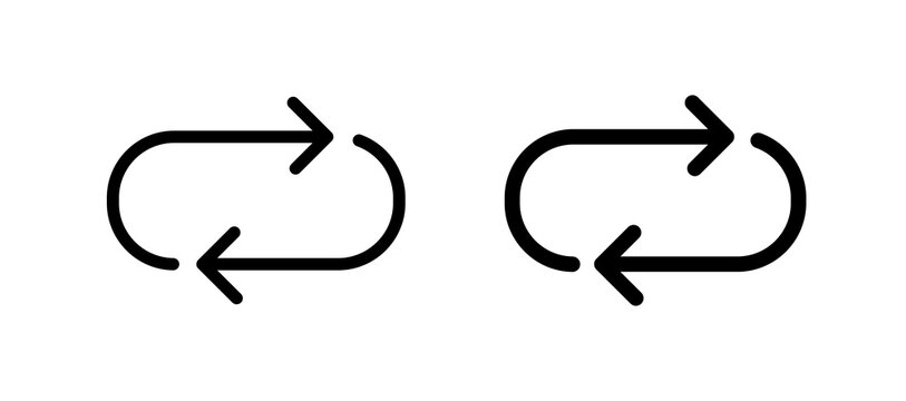 Repeat icon in black color for website or app.