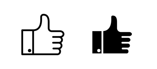 thumbs up icon in black color for website or app.
