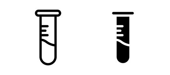Test tube icon in black color for website or app.