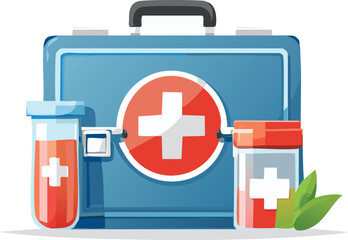 Obraz premium first aid box vector illustration