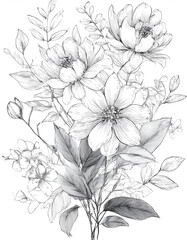 Flowers and leaves, watercolor, can be used as greeting card, invitation card for wedding, birthday and other holiday and summer background.
