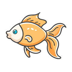 goldfish icon, goldfish vector illustration-simple illustration of goldfish, perfect for goldfish logos and icons