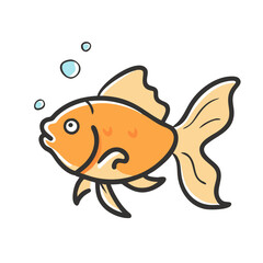 goldfish icon, goldfish vector illustration-simple illustration of goldfish, perfect for goldfish logos and icons