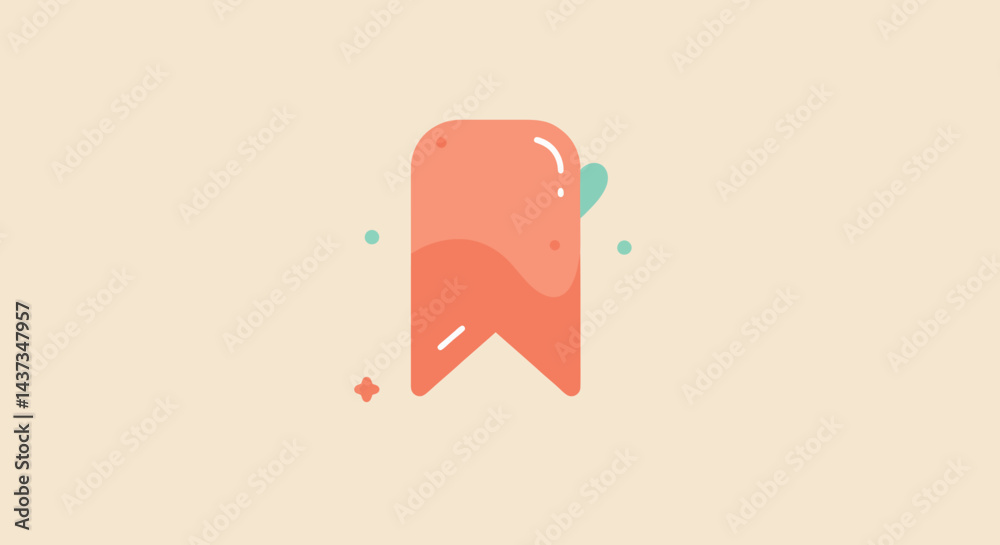 Poster bookmark icon with soft colors and minimalist design for web and print media projects emphasizing or