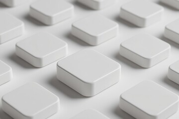 Obraz premium blank and empty white dice mockup with rounded corners, closeup