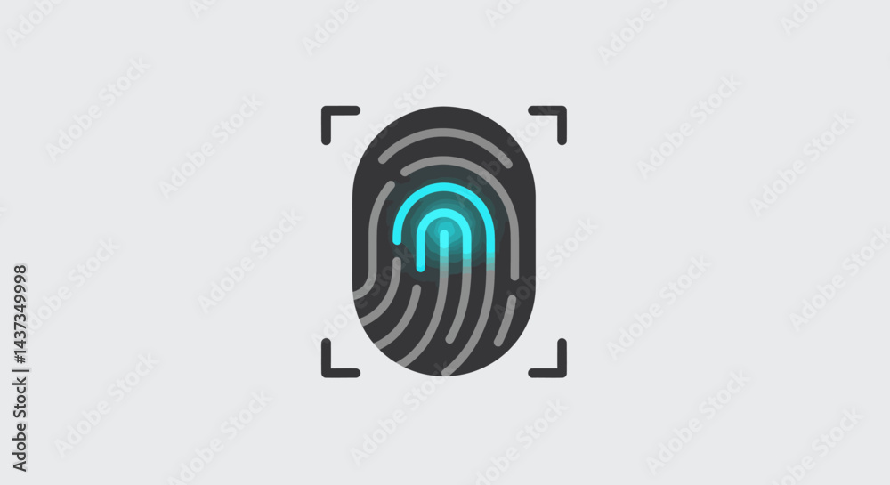 Poster fingerprint scanning technology security and authentication for digital access and mobile device pro