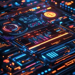 Obraz premium Sci fi tech dashboard concept high resolution picture