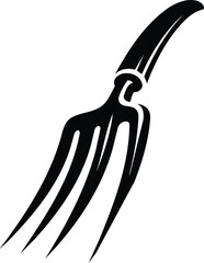 Sleek Pitchfork Silhouette with Modern Elongated Tines
