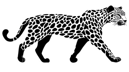 Fototapeta premium Leopard walking in the wild animal illustration graphic design