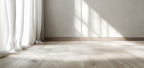 empty room with curtains