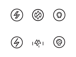 Electric Charge line art icon minimalist design sketch