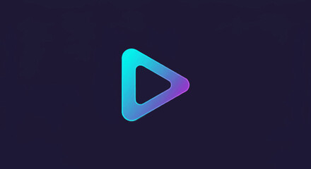 Play button icon with modern gradient effect on dark background ideal for multimedia presentations and creative projects