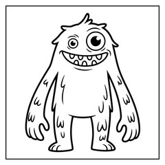 Fototapeta premium Cute Monster Bold & Easy Coloring Pages For Kids and Adults