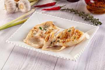 Fresh grilled calamari with herbs