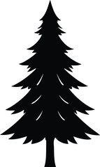 Fototapeta premium Pine Tree Isolated Silhouette Vector Art Elegant Forest Element with Natural Landscape Design