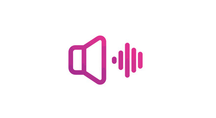 Volume up icon in vibrant gradient for audio media and sound design projects showing amplified audio signals and dynamic sound levels