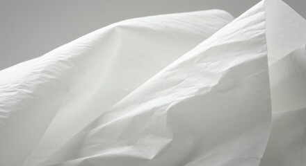White Fabric Texture Wrinkled in Soft Light Background