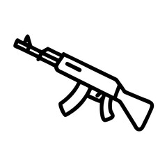 Automatic Assault Rifle Weapon Icon Design