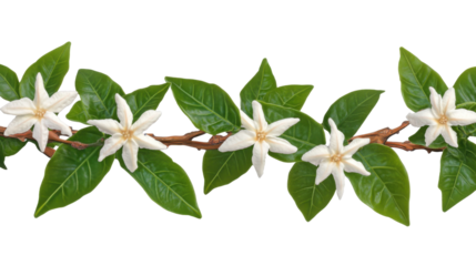 Close-up of white floral arrangement in indoor botanical art. Isolated on transparent background, png.