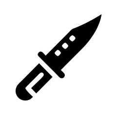 Combat Knife with Sheath Weapon Icon Design