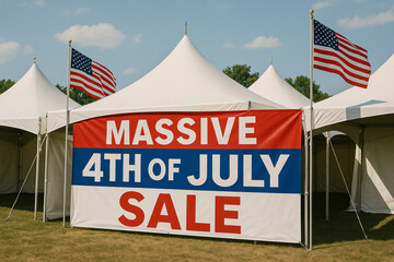 Fototapeta premium 4th of July Massive Sale Banner