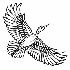 Obraz premium Elegant Bird Tattoo Vector Design