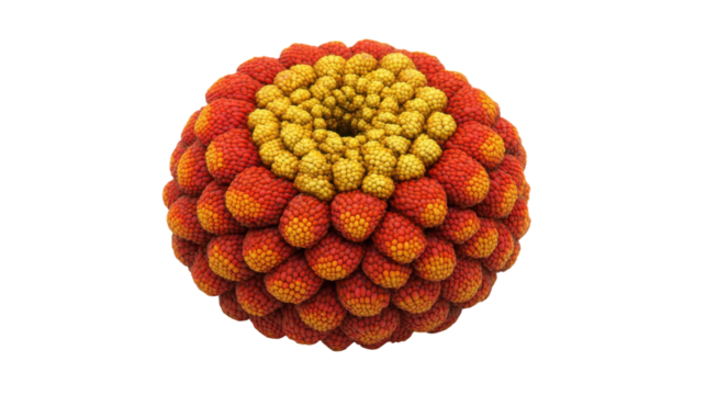 Blooming vibrant orange and yellow flower digital artwork close-up. Isolated on transparent background, png. - Powered by Adobe