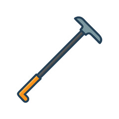 Long Handle Hoe Gardening Tool Icon Design