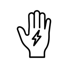 Protective Glove with Lightning Symbol Icon Design