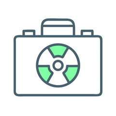 Radioactive Briefcase Symbol Warning Icon Design
