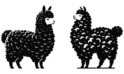 fluffy llama vector