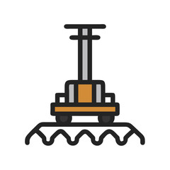 Soil Cultivator Tool Equipment Icon Design