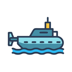 Obraz premium Submarine Underwater Vehicle Transport Icon Design