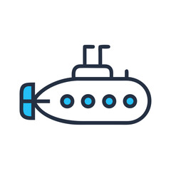 Submarine Underwater Vehicle Transport Icon Design