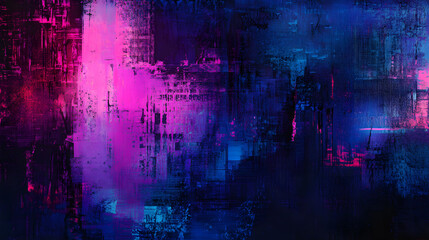Fototapeta premium glitch texture background with neon colors and grainy noise effects. Abstract digital template design for banners, posters or covers 