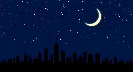 Fototapeta premium Cityscape at night vector background.