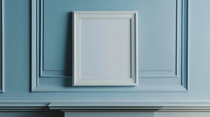 Fototapeta premium Minimalist Pink Wall Decor with Blossoming Branches and Blank Frame