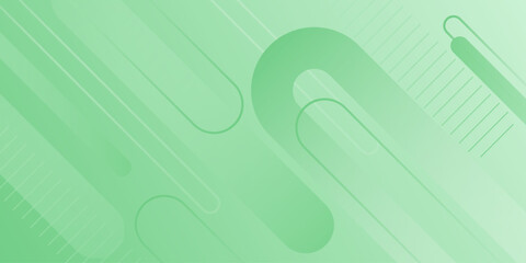 White abstract wide banner background with green geometric shapes. Minimal geometric. Modern futuristic concept. Suit for cover, header, business, presentation.