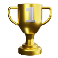 Golden Triumph: A gleaming golden trophy, symbol of victory and achievement, stands ready to celebrate a champion's success.
